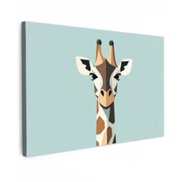 Giraffe - Illustratie - Bruin - Minimalistisch canvas 2cm klein -z3d