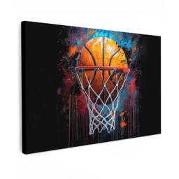 Graffiti - Basketbal - Sport - Zwart - Street art canvas 2cm klein -z3d