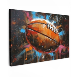 Graffiti - Rugby - Kleurrijk - Rugbybal canvas 2cm klein -z3d