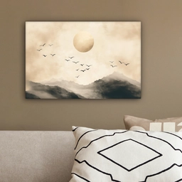 Landschap - Japandi - vogel canvas 2cm klein -sfeer3