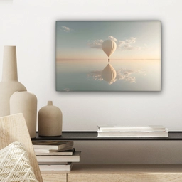 Luchtballon - Wolken - Water - Blauw canvas 2cm klein -sfeer6