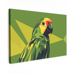 Papegaai - Groen - Snavel - Abstract canvas 2cm klein -z3d