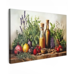 Stilleven - Kruiden - Specerijen - Fruit - Kleurrijk canvas 2cm klein -z3d