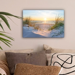 Strand - Zon - Duin - Gras - Zand - Horizon canvas 2cm klein -sfeer1