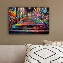 Trap - Graffiti - Kleuren - Kunst canvas 2cm klein -sfeer3