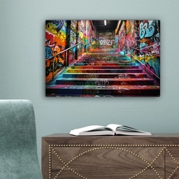 Trap - Graffiti - Kleuren - Kunst canvas 2cm klein -sfeer4