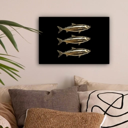 Vissen - Goud - Zwart canvas 2cm klein -sfeer1