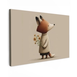 Vos - Gele bloemen - Minimalistisch canvas 2cm klein -z3d
