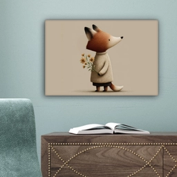 Vos - Gele bloemen - Minimalistisch canvas 2cm klein -sfeer4
