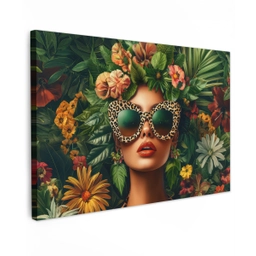 Vrouw - Panterprint - Jungle - Natuur - Luxe canvas 2cm klein -z3d