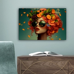 Vrouw - Sinaasappel - Bessen - Oranje canvas 2cm klein -sfeer4