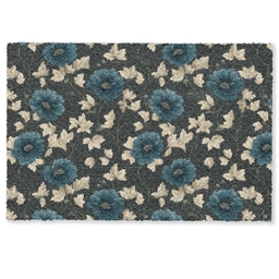 Botanisch - Bloemen - Blauw Deurmat klein 898 -zkaufland3d