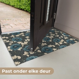 Botanisch - Bloemen - Blauw Deurmat klein 898 -USP_NL