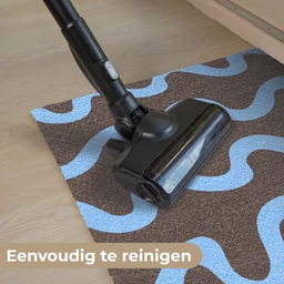 Kronkelende lijnen - Blauw - Bruin - Minimalistisch Deurmat klein 898 -reinigen_NL