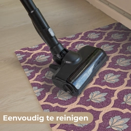 Patroon - Paars - Bloem Deurmat klein -reinigen_NL