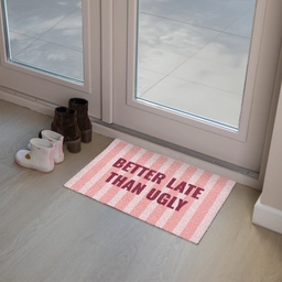 Roze - Quote - Strepen Deurmat klein -sfeer3