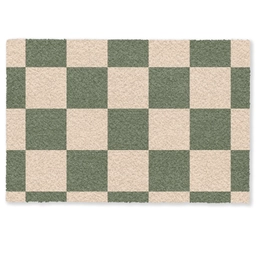 Schaakbord print - Groen - Beige - Blokjes Deurmat klein -zkaufland3d