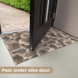 Waaiervorm - Beige - Vezel textuur Deurmat klein 898 -USP_NL