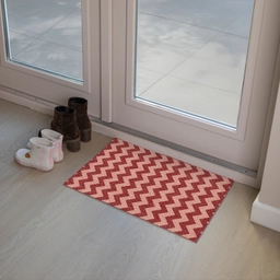 Zigzag - Strepen - Patroon - Rood Deurmat klein -sfeer3