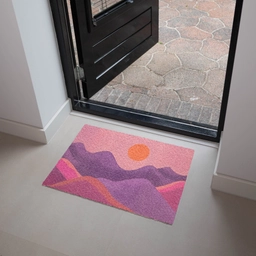 Zon - Heuvels - Paars - Abstract Deurmat klein -sfeer5