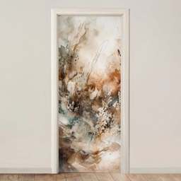 Abstract - Beige - Verf - Kunst - Natuur - Bloemen deurposter klein -3d_beige