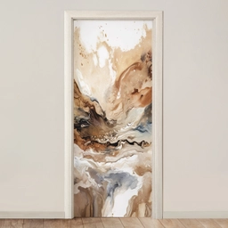 Abstract - Kunst - Verf - Beige - Modern deurposter klein -3d_beige