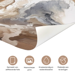 Abstract - Kunst - Verf - Beige - Modern deurposter klein -closeup_NL