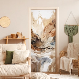 Abstract - Kunst - Verf - Beige - Modern deurposter klein -sfeer2