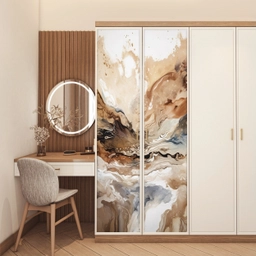 Abstract - Kunst - Verf - Beige - Modern deurposter klein -sfeer3