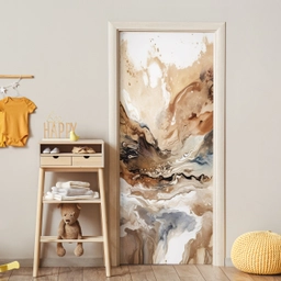 Abstract - Kunst - Verf - Beige - Modern deurposter klein -sfeer4