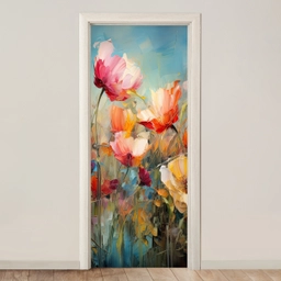 Bloemen - Watercolor - Kunst - Botanisch - Natuur deurposter klein -3d_beige