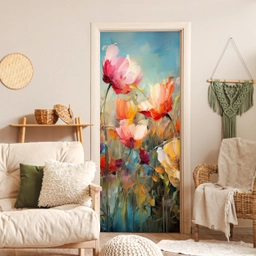 Bloemen - Watercolor - Kunst - Botanisch - Natuur deurposter klein -sfeer2