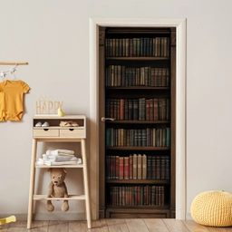 Boekenkast - Vintage - Bruin deurposter klein -sfeer4
