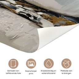 Boom - Beige - Grijs - Goud - Abstract deurposter klein -closeup_NL
