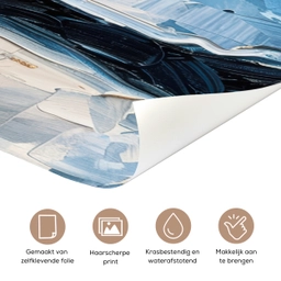 Boom - Blauw - Goud - Abstract deurposter klein -closeup_NL