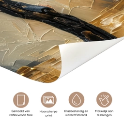 Boom - Bloemen - Goud - Beige deurposter klein -closeup_NL