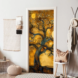 Boom - Levensboom - Abstract - Goud deurposter klein -sfeer6