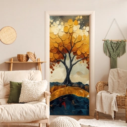 Boom - Natuur - Goud - Modern deurposter klein -sfeer2