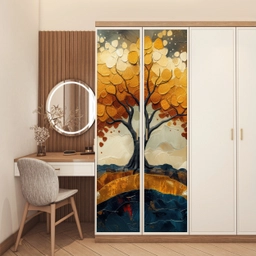 Boom - Natuur - Goud - Modern deurposter klein -sfeer3