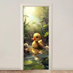 Eendjes - Dieren - Natuur deurposter klein -3d_beige