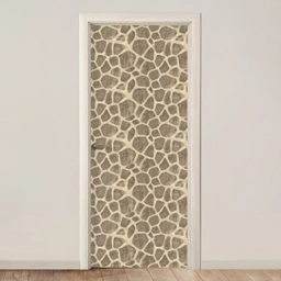 Giraf - Patroon - Beige - Bruin deurposter klein 289 -3d_beige