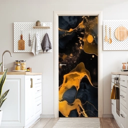 Marmer - Goud - Zwart - Abstract - Modern deurposter klein -sfeer5