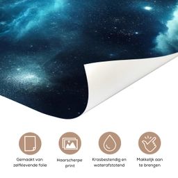 Voetbal - Galaxy - Ruimte - Sport - Blauw deurposter klein -closeup_NL