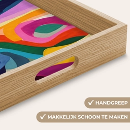 Abstract - Kleurrijk - Golven - Lijnen Dienblad Rechthoek middel -USP_HandgreepNL