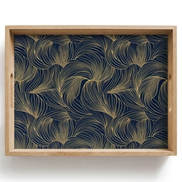 Abstract - Lijnen - Blauw - Goud Dienblad Rechthoek middel 911 -z3d_shopping