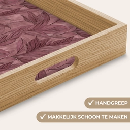 Bladeren - Patroon - Paars Dienblad Rechthoek middel 911 -USP_HandgreepNL
