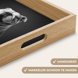 Buldog - Hond - Glas Dienblad Rechthoek middel -USP_HandgreepNL