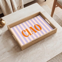 Ciao - Quote - Pastel - Strepen Dienblad Rechthoek middel -sfeer1