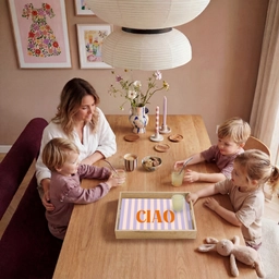 Ciao - Quote - Pastel - Strepen Dienblad Rechthoek middel -sfeer4