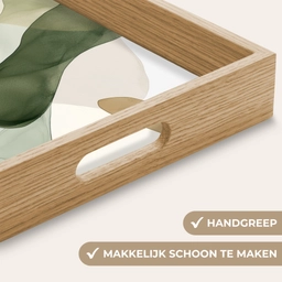 Japandi - Abstract - Groen Dienblad Rechthoek middel -USP_HandgreepNL